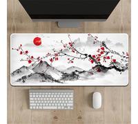 Highdi Gaming Mouse Pad PC Office Plum Series Pattern Keyboard Mat Extended Large Desk Mat Computer Mouse Mat, Mousepad Non-Slip Stitched Edge for Home Office Work (A,500 * 1000 * 3mm)