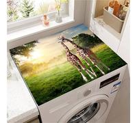 Highdi Giraffe Pattern Washer and Dryer Top Protector, Washer and Dryer Top Mat Absorbent Quick Dry, Non-Slip Rubber Proof Washing Machine Mat for Laundry Room Home Kitchen (Green,30x40cm)