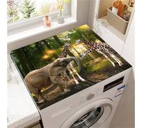 Highdi Giraffe Pattern Washer and Dryer Top Protector, Washer and Dryer Top Mat Absorbent Quick Dry, Non-Slip Rubber Proof Washing Machine Mat for Laundry Room Home Kitchen (Khaki,40x50cm)