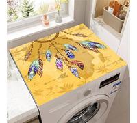 Highdi Gradient Dream Catcher Washer and Dryer Top Protector,Washer and Dryer Top Mat Absorbent Quick Dry Silicone Mat,Anti Slip Dust Proof Washing Machine Pad for Laundry Room (Yellow,30x40cm)