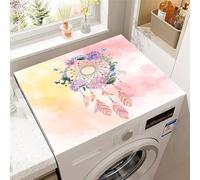 Highdi Gradient Dream Catcher Washer and Dryer Top Protector,Washer and Dryer Top Mat Absorbent Quick Dry Silicone Mat,Anti Slip Dust Proof Washing Machine Pad for Laundry Room (Light Pink,40x50cm)