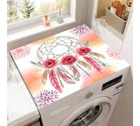 Highdi Gradient Dream Catcher Washer and Dryer Top Protector,Washer and Dryer Top Mat Absorbent Quick Dry Silicone Mat,Anti Slip Dust Proof Washing Machine Pad for Laundry Room (Floral,60x60cm)