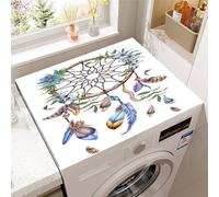 Highdi Gradient Dream Catcher Washer and Dryer Top Protector,Washer and Dryer Top Mat Absorbent Quick Dry Silicone Mat,Anti Slip Dust Proof Washing Machine Pad for Laundry Room (White,30x40cm)