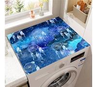 Highdi Gradient Dream Catcher Washer and Dryer Top Protector,Washer and Dryer Top Mat Absorbent Quick Dry Silicone Mat,Anti Slip Dust Proof Washing Machine Pad for Laundry Room (Blue,50x50cm)