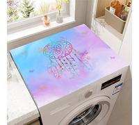 Highdi Gradient Dream Catcher Washer and Dryer Top Protector,Washer and Dryer Top Mat Absorbent Quick Dry Silicone Mat,Anti Slip Dust Proof Washing Machine Pad for Laundry Room (Purple,60x60cm)