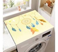 Highdi Gradient Dream Catcher Washer and Dryer Top Protector,Washer and Dryer Top Mat Absorbent Quick Dry Silicone Mat,Anti Slip Dust Proof Washing Machine Pad for Laundry Room (Light Yellow,50x60cm)