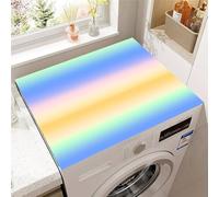 Highdi Gradient Washer and Dryer Top Protector,Washer and Dryer Top Mat Absorbent Quick Dry Silicone Mat,Anti Slip Dust Proof Washing Machine Pad for Laundry Room (Blue Yellow,60x60cm)