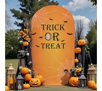 Highdi Halloween Theme Arch Backdrop Cover, Stretchy Spandex Arch Stand Backdrops Cover for Halloween Banquet Party Background Decoration (Alphabet Style 8,6FT)