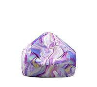 Highdi Kids Bean Bag Chair, Gaming Beanbag Chair Cover Romantic Marble for Indoor Outdoor Bedroom Adult Without Filling Highback Lazy Sofa Soft Toy Storage Bean Bag Seat (80x90cm,Rainbow)