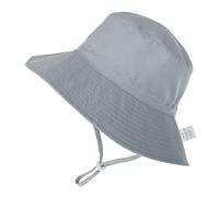 Highdi Kids Boys Girls Sun Hat Unisex Bucket Hat, Plain Fashion Hat with Adjustable Chin Strap, UPF 50 Sun Protection Foldable Summer Beach Sun Cap for Baby Toddler Children (XS(44-46cm),Gray)