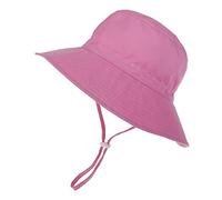 Highdi Kids Boys Girls Sun Hat Unisex Bucket Hat, Plain Fashion Hat with Adjustable Chin Strap, UPF 50 Sun Protection Foldable Summer Beach Sun Cap for Baby Toddler Children (S(46-50cm),Pink)