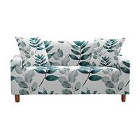 Highdi Leaf Pattern Sofa Cover 1/2/3/4 Seater, Sofa Slipcover Stretch Washable Furniture Protector Non Slip Sofa Covers for Loveseat Couch Sofa (Eucalyptus,1 Seater)