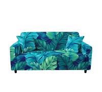 Highdi Leaves Print Sofa Cover 1/2/3/4 Seater, Sofa Slipcover Stretch Washable Furniture Protector Non Slip Sofa Covers for Loveseat Couch Sofa (4 Seater,banana leaf)