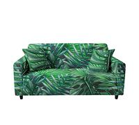 Highdi Leaves Print Sofa Cover 1/2/3/4 Seater, Sofa Slipcover Stretch Washable Furniture Protector Non Slip Sofa Covers for Loveseat Couch Sofa (3 Seater,tropical leaves)