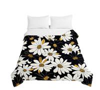 Highdi Lightweight Bed Throws, 2.5 Tog Quilted Bedspreads 3D Daisy Patchwork Quilt Washable Summer Duvet, Comforter Single Double Duvet Blanket (Daisy F,180x220cm)