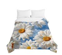 Highdi Lightweight Bed Throws, 2.5 Tog Quilted Bedspreads 3D Daisy Patchwork Quilt Washable Summer Duvet, Comforter Single Double Duvet Blanket (Daisy A,180x220cm)