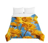 Highdi Lightweight Bed Throws, 2.5 Tog Quilted Bedspreads 3D Daisy Patchwork Quilt Washable Summer Duvet, Comforter Single Double Duvet Blanket (Daisy 6,180x220cm)