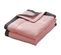 Highdi Lightweight Bed Throws, Quilted Bedspreads Solid Colour Patchwork Quilt Washable Summer Duvet, Comforter Single Double Duvet Blanket for All Seasons (Light Pink,100x140cm)