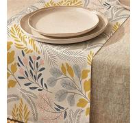 Highdi Linen Table Runners, Kitchen Dining Table Runner Easy Care Tablerunner Decorative Cloth for Restaurant & Outdoors (33 * 200cm,Herbaceous)