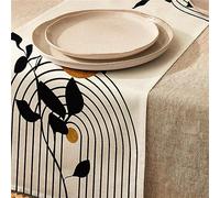 Highdi Linen Table Runners, Kitchen Dining Table Runner Easy Care Tablerunner Decorative Cloth for Restaurant & Outdoors (33 * 160cm,Nordic)