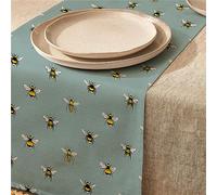 Highdi Linen Table Runners, Kitchen Dining Table Runner Easy Care Tablerunner Decorative Cloth for Restaurant & Outdoors (33 * 200cm,nectar)