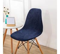 Highdi Luxury Velvet Scandinavian Dining Chair Covers, Nordic Style Universal Armless Chair Slipcovers Shell Chairs Covers Removable Washable for Kitchen, Bedroom, Living Room (Navy blue,1 PC)