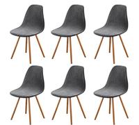 Highdi Luxury Velvet Scandinavian Dining Chair Covers, Nordic Style Universal Armless Chair Slipcovers Shell Chairs Covers Removable Washable for Kitchen, Bedroom, Living Room (Dark gray,6 PCS)