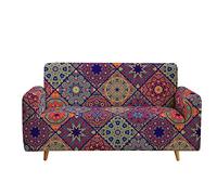 Highdi Mandala Sofa Cover 1/2/3/4 Seater, Patchwork Sofa Slipcover Stretch Washable Furniture Protector Non Slip Sofa Covers for Loveseat Couch Sofa (1 Seater,National totem)