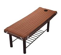 Highdi Massage Bed Cover with Face Hole, Quilted Cotton Washable Massage Bed Sheet Cover Beauty Massage SPA Couch Cover Elastic Cord Edge All-round Wrap for Massage Bed (Brown,185 * 70cm)