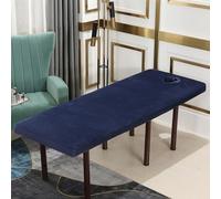 Highdi Massage Bed Cover With Face Hole, Washable Massage Bed Sheet Cover Beauty Massage SPA Couch Cover Elastic Cord 360° Wrap Suitable for Spa, Massage, Tattoo (70x190,navy blue)