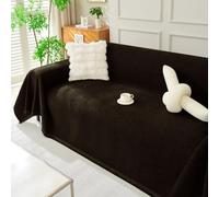 Highdi Modern Chenille Sofa Throws, Solid Color Throw Blanket with Tassels, Ersatile Soft Extra Large Throws for Settees Couch Sofa Bed Armchair, for All Seasons (Dark Brown,180x300cm)