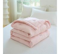 Highdi Modern Simple Bed Throws Quilted Bedspreads, Lightweight Patchwork Quilt Comforter Single Double, Cotton Throw Summer Quilt, Quilted Blanket for All Seasons (Pink,180x220cm)