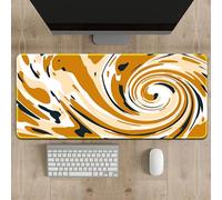 Highdi Mouse Pad Gaming Large, Abstract Vortex Keyboard Mat Extended Large Desk Mat Computer Mouse Mat Mousepad with Non-Slip Stitched Edge for Home Office Work (500 * 1000 * 2mm,Yellow)