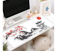 Highdi Mouse Pad Large Gaming L/XL/XXL Mouse Pad with Non-Slip Rubber Base,Mouse Mat Extended,Gaming Mousepad for Computers, PC, Office, 3D Chinese style (400x800x3mm,Black red)