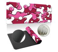 Highdi Mouse Pad Large Gaming L/XL/XXL, Mouse Pad with Non-Slip Rubber Base, Mouse Mat Extended, Gaming Mousepad for Computers, PC, Office, Abstract Bubbles (400x900x3mm,Pink)
