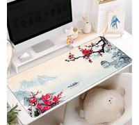 Highdi Mouse Pad Large Gaming L/XL/XXL, Mouse Pad with Non-Slip Rubber Base, Mouse Mat Extended, Gaming Mousepad for Computers, PC, Office, Chinese style (300x600x3mm,Flowers)