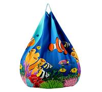 Highdi NO Filler Beanbag,Soft Toy Storage Bean Bag Chair Cover Kids Adults,Lazy Sofa Beanbag NO Stuffed for Large Indoor Outdoor Bean Bag -3D Undersea World (L:90x110cm,Clown fish)