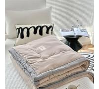 Highdi Nordic Reversible Bed Throws Quilted Bedspreads, Lightweight Patchwork Quilt Comforter Single Double, Cotton Throw Summer Quilt, Quilted Blanket for All Seasons (Camel,110x150cm)