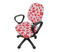 Highdi Office Chair Cover Split, Love Heart Pattern Office Chair Covers 2 Pieces (Back + Seat Cover) Computer Chair Cover Elastic Desk Chair Covers Stretch Swivel Chair Cover (Love Heart)