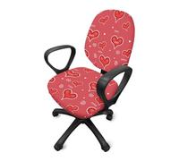 Highdi Office Chair Cover Split, Love Heart Pattern Office Chair Covers 2 Pieces (Back + Seat Cover) Computer Chair Cover Elastic Desk Chair Covers Stretch Swivel Chair Cover (Romantic)
