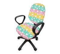 Highdi Office Chair Cover Split, Love Heart Pattern Office Chair Covers 2 Pieces (Back + Seat Cover) Computer Chair Cover Elastic Desk Chair Covers Stretch Swivel Chair Cover (Stripes Print)
