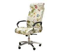 Highdi Office Chair Covers Stretch High Back, Computer Chair Covers Universal Spandex Soft Rotating Chair Slipcover Removable Washable Office Desk Boss Chairs Protectors (flowers and birds,L)