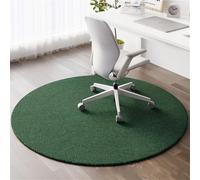 Highdi Office Chair Mat Round Gaming Chair Mat for Hardwood & Tile Floor, Green Scratch Resistant Non-Slip Washable Desk Carpet for Home Office (Dark green,Diameter 120cm)