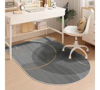 Highdi Office Chair Mat, Semicircular Carpet for Hardwood Floor & Tile Floor, Scratch Resistant Non-Slip Chair Mats, Washable Office Carpet for Company, Home (Gray Circle,80x120cm)