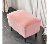 Highdi Ottoman Cover Rectangle Velvet Spandex, Stretch Footstool Slipcover, Stool Protector Cover with Elastic Bottom, Dustproof Removable Washable Footrest Pouffe Covers (pink,1pc)