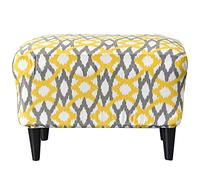 Highdi Pattern Ottoman Cover Rectangle, Stretch Storage Ottoman Footstool Slipcover, Stool Protector Cover with Elastic Bottom, Dustproof Removable Washable Footrest Pouffe Covers (Yellow rhombus)