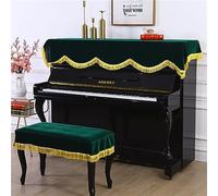 Highdi Piano Cover Upright, Full Piano Dust Cover Cloth with Stool Cover Piano Protective Cover for Pianos Decoration (180x75+80x40cm,Dark green)
