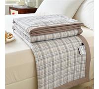 Highdi Quilted Bedspreads, Broken Flowers Soft Bed Throws Quilted Bedspreads, Lightweight Bedspread Coverlet for All Season, Washable Summer Patchwork Quilt Single Double King (Brown,200x230cm)