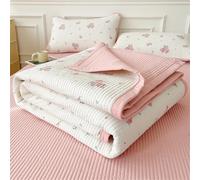 Highdi Quilted Bedspreads Florals Double King Size Bedspread, Soft Comforter Bed Throw Microfiber Bed Spread, Reversible Quilted Throw, for All Season Bedroom Decorative (Floral,200x230cm)