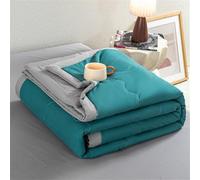 Highdi Quilted Bedspreads, Lightweight Bedspread Coverlet for All Season, Solid Color Soft Bed Throws Quilted Bedspreads, Washable Summer Patchwork Quilt King Single Double (Teal,150x200cm)